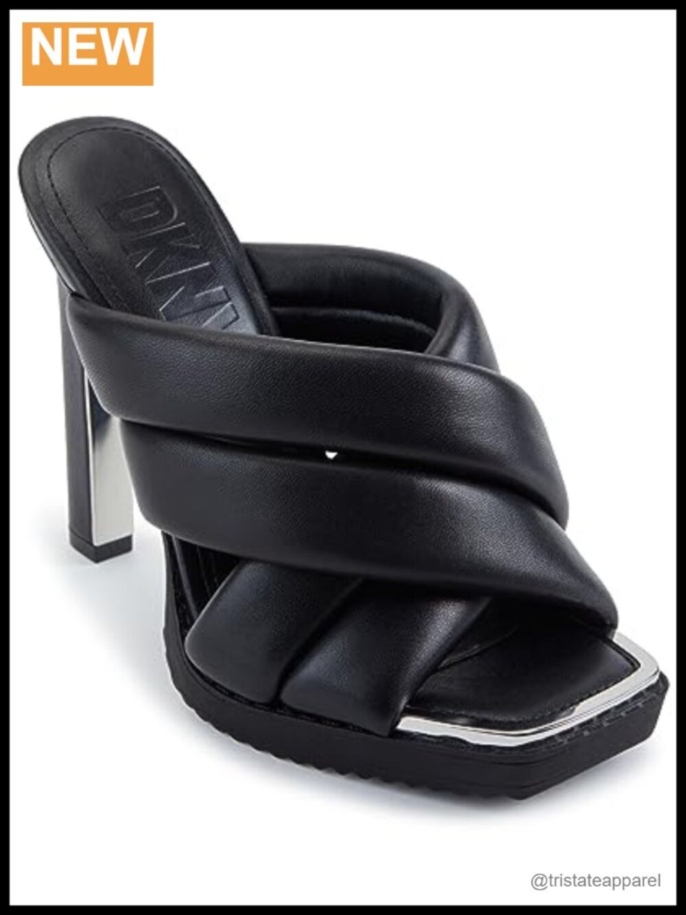 Faux Leather Heeled Sandals with Ankle Strap, Stiletto Heel, Open Toe, Slip On